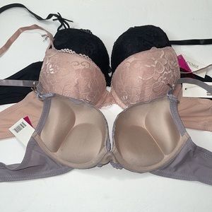 Bundle 3 Pieces 3 Hooks Super Push Up Extreme Double Padded Bombshell Bra. NWT